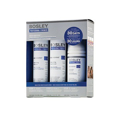 Bosley | Система cиняя для истонченных, неокрашенных волос (шампунь, кондиционер, уход)