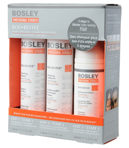 Bosley | Система оранжевая для истонченных окрашенных волос (шампунь, кондиционер, уход)
